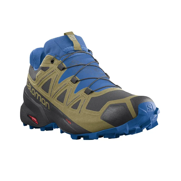 SALOMON Speedcross 5 Durable Breathable Low-Top Trail Running Running Shoes Men's Blue Green-1