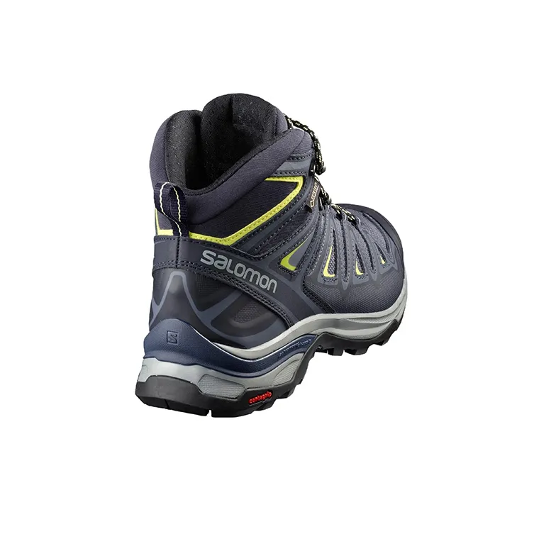 SALOMON X Ultra 3 Wide Mid Gore-Te Wear-Resistant Mid-Top Trekking Shoes Women's Indigo-2