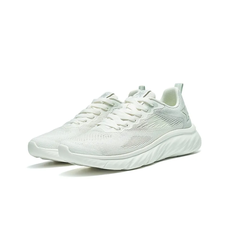 XTEP Shuyue1.0 Cushioned Wear-Resistant Breathable Lightweight Low-Top Running Shoes Men's White Gray-2