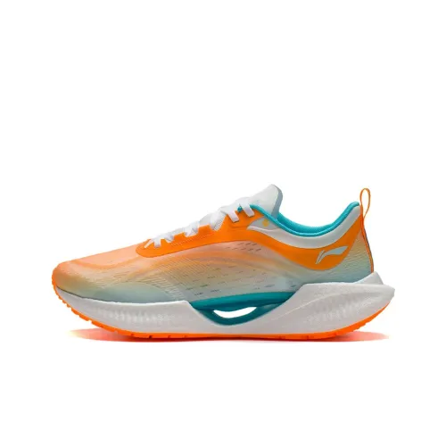 LINING Super Light 19 Running Shoes Men Low-Top Neon Sweet Orange/Soft Aqua