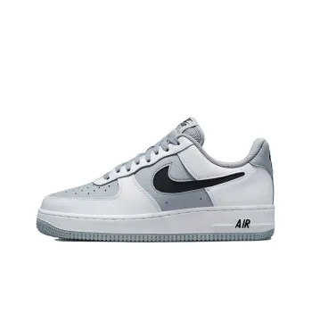 Nike Air Force 1 Low Cut Out White Grey Black Swoosh