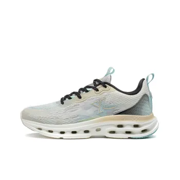 XTEP Shock Absorption Spinning 9.0 Cushioned Wear Resistant Breathable Low Top Casual Running Shoes Men's Gray Blue