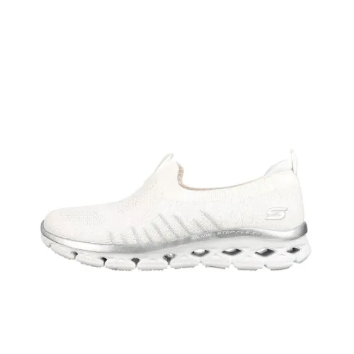 Skechers Glide Step Casual Peep-Toe shoes Women's Low-Top White/Silver