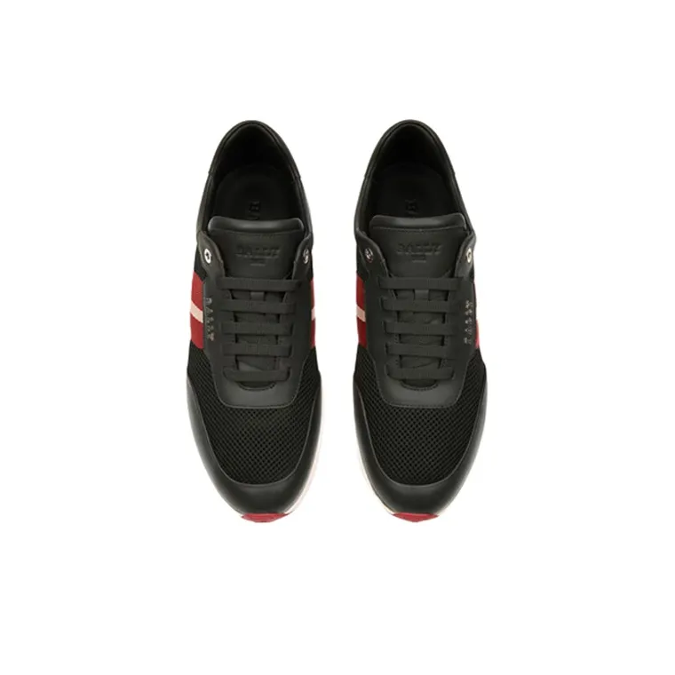 BALLY Daryn Low Top Casual Shoes Men's Black Red-2