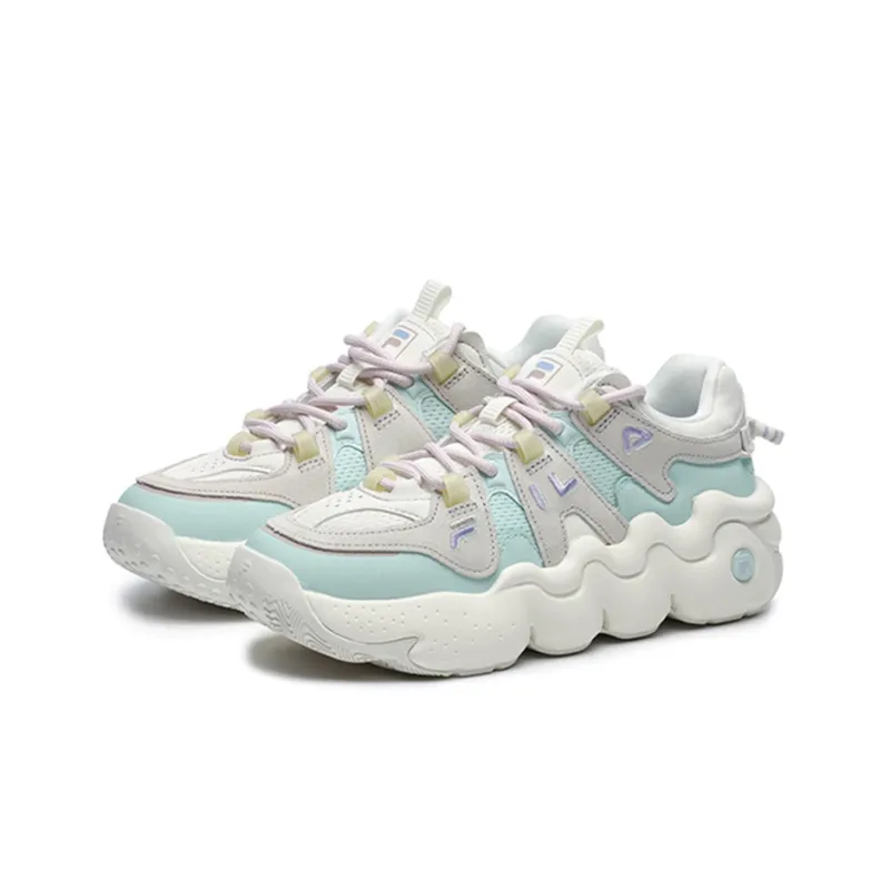 FILA BARRICADE II Cushioning Anti Slip And Wear Resistant Low Top Casual Shoes Women's White Blue-1
