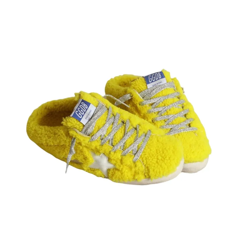 Golden Goose Super Star Sabot Stylish Skateboarding Shoes Women's Yellow Old fashioned-2