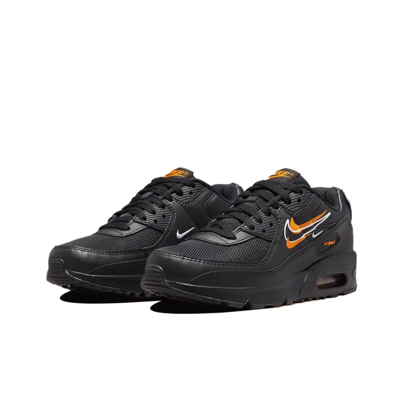 Nike Air Max 90 Cushioning Anti Slip And Wear Resistant Low Top Running Shoes Men's Black-2
