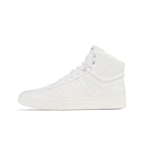 Jimmy Choo Hawaii Skateboard Shoes Men High-Top White