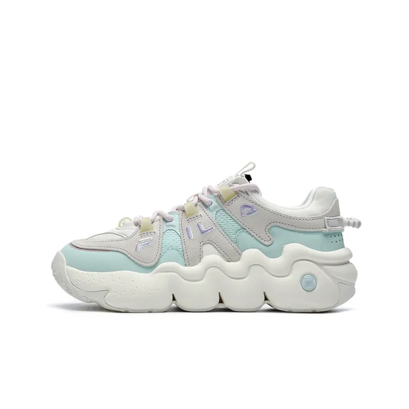 FILA BARRICADE II Cushioning Anti Slip And Wear Resistant Low Top Casual Shoes Women's White Blue-0