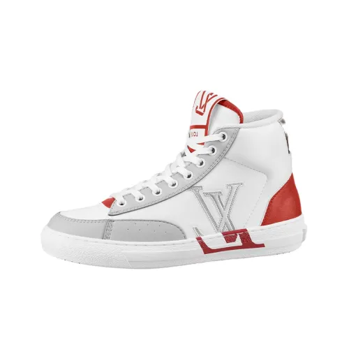 LOUIS VUITTON Charlie Skateboard Shoes Women's High-Top White/Red