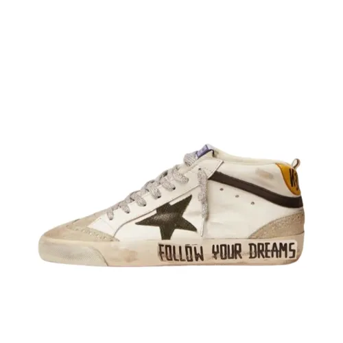 Golden Goose Mid Star Stylish Skateboarding Shoes Women's White Old-fashioned