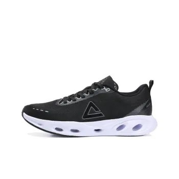 PEAK Elegator 10 Cushioned Anti Slip Wear Resistant Breathable Lightweight Low Top Running Shoes Men's Black White