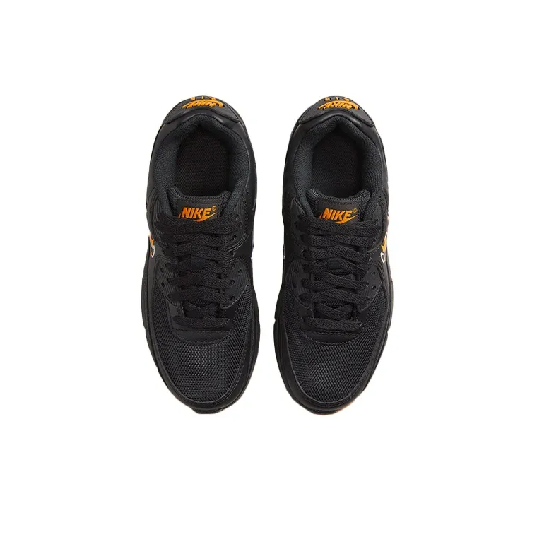 Nike Air Max 90 Cushioning Anti Slip And Wear Resistant Low Top Running Shoes Men's Black-3