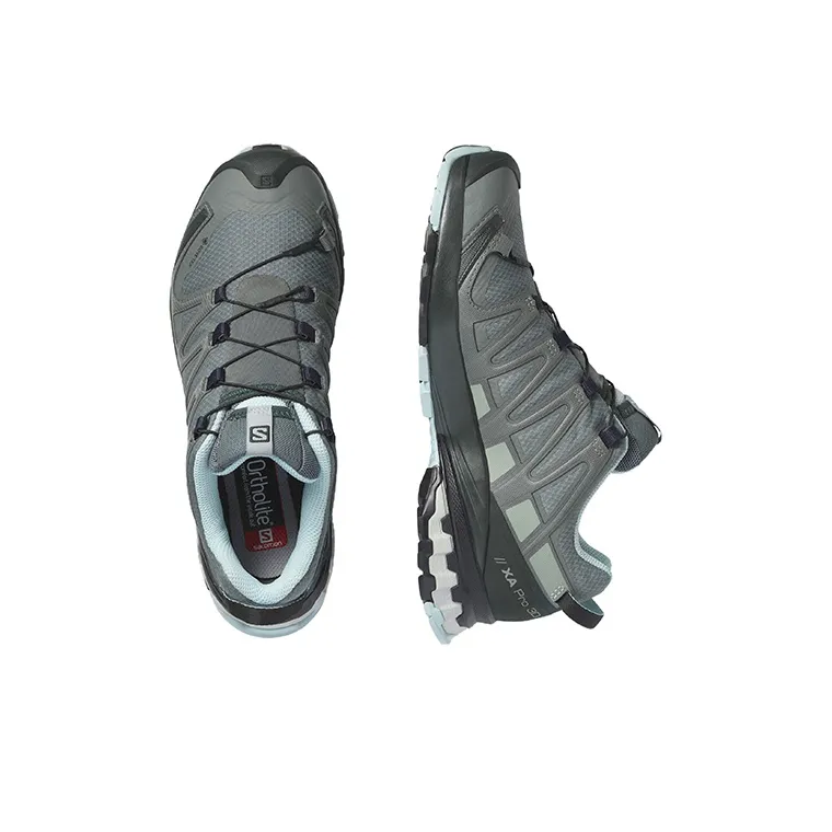 SALOMON XA Pro 3D V8 Wear-Resistant Low-Top Running Shoes Women's Gray Green-2