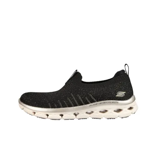 Skechers Glide Step Cushioning Anti-Slip Wear-Resistant Breathability Low-Top Casual Peep-Toe shoes Women's Black Gold
