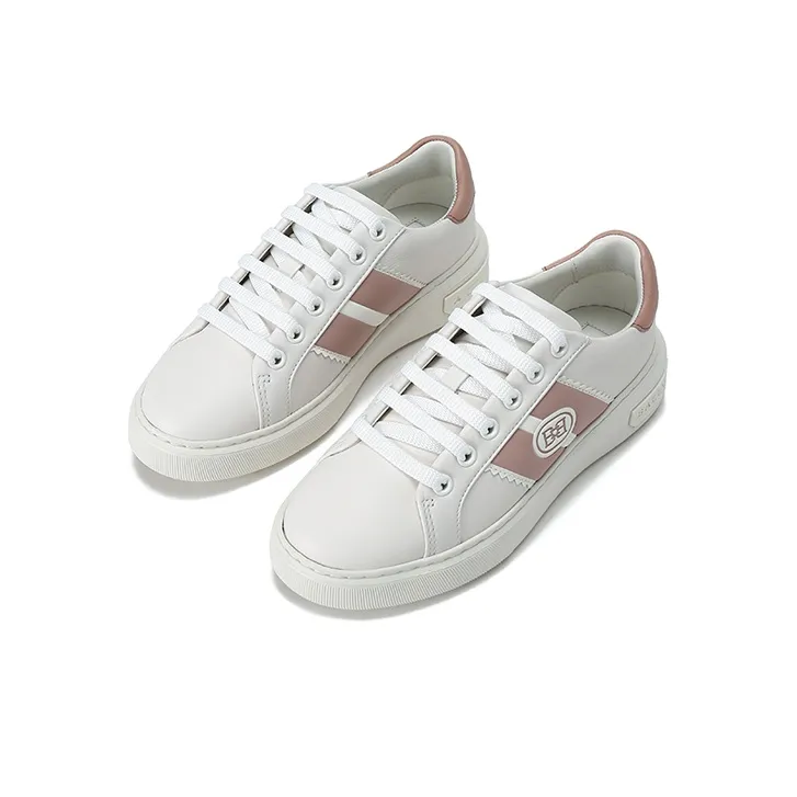 BALLY B Chain Stylish Skateboarding Shoes Women's White Pink Tail-2