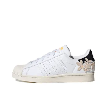 Adidas Women's Superstar 'Floral Patches   White Flash Orange'