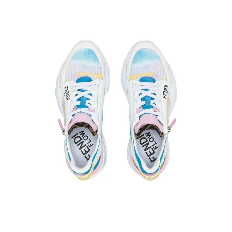 FENDI Flow Low Top White Light Blue-2