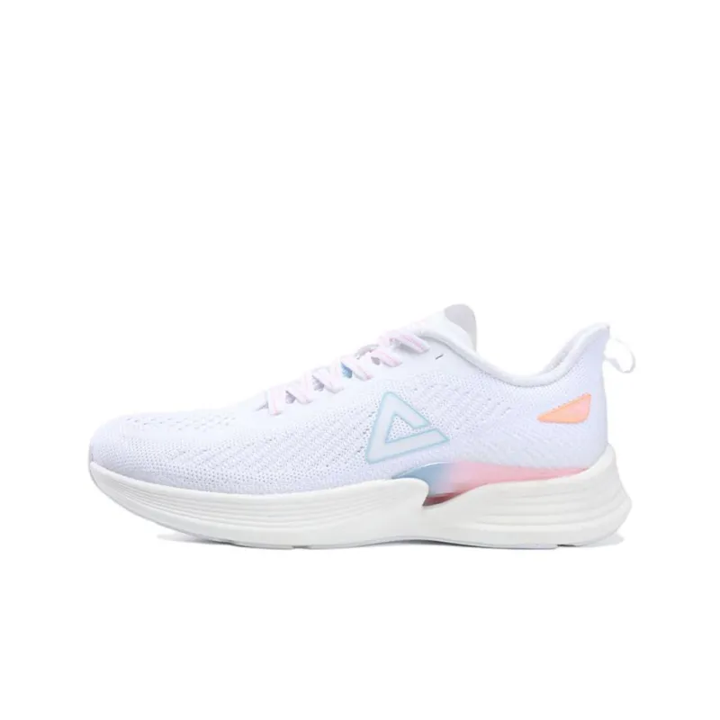 PEAK Racing Low Top Running Shoes Women's White Cushioning Sports-0