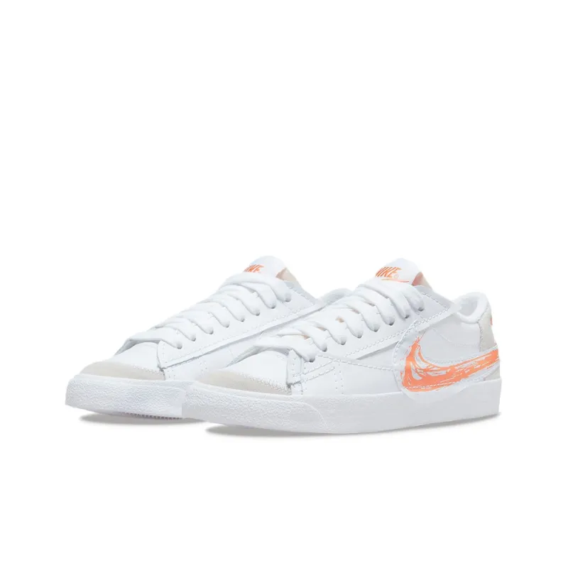 Nike Blazer Low '77 Jumbo Scribble Swoosh White Orange Trance Women's-2