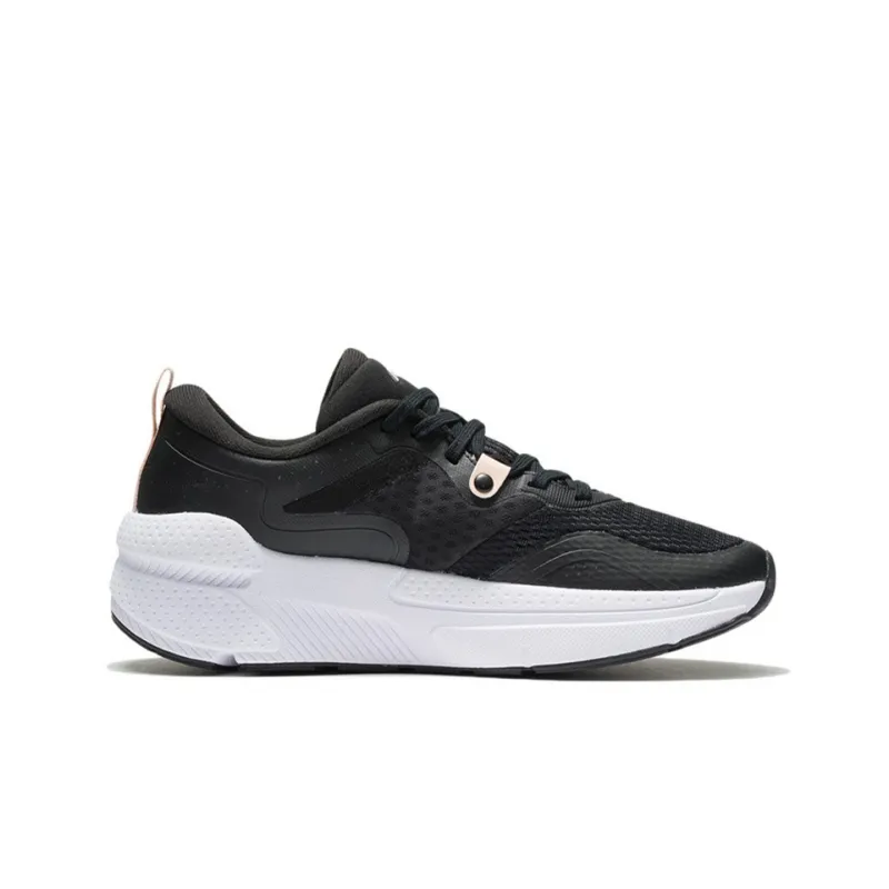 LiNing Cushioned Anti Slip Wear Resistant And Water Resistant Low Top Casual Shoes Women's Black Pink-1