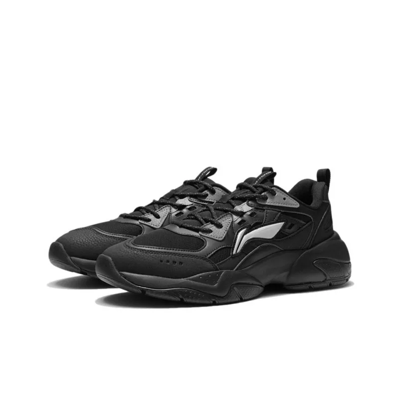 LiNing Anti Slip Wear Resistant Low Top Sports Casual Shoes Men's Black-2