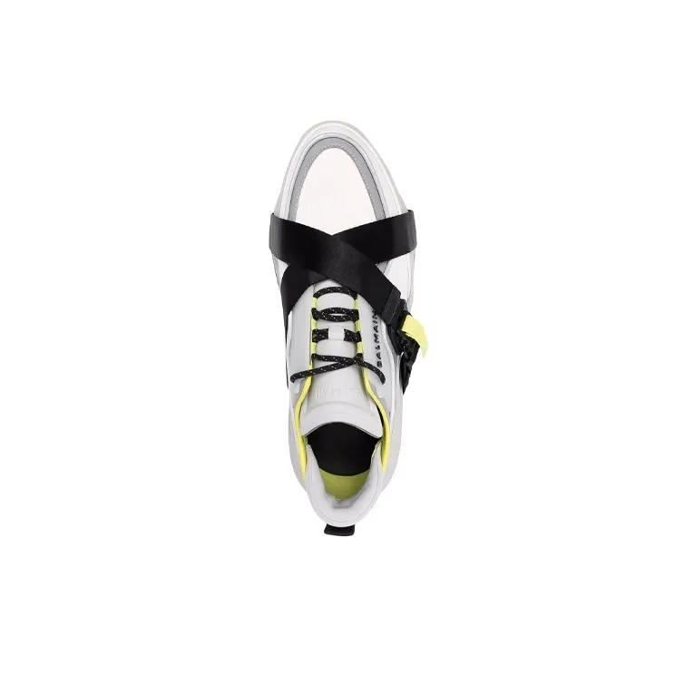 BALMAIN B Bold Low Top White Yellow-4