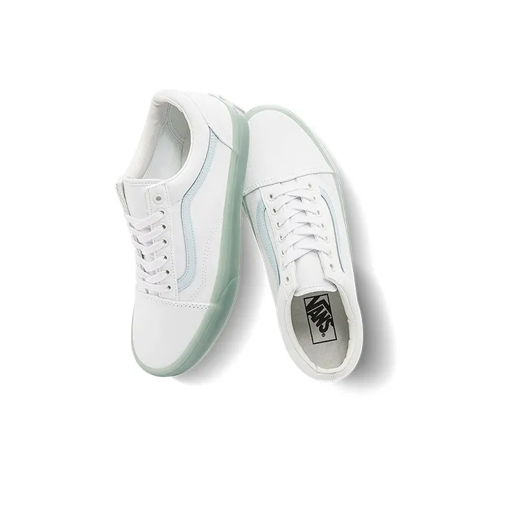 Vans Old Skool Side Stripe Lightweight Wear Resistant Low Top Casual Skate Shoes Unisex Blue-3