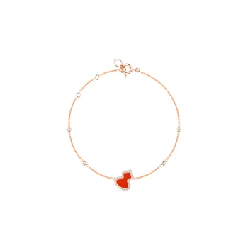 Qeelin Wulu 18K Rose Gold Diamond With Red Agate Bracelets Women's