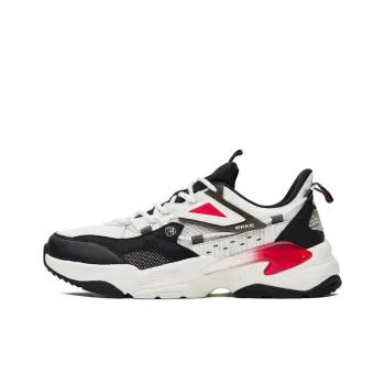 Erke Tiger Vision Cushioning Anti Slip Wear Resistant Breathability Low Top Sports Casual Shoes Men's White Black Red