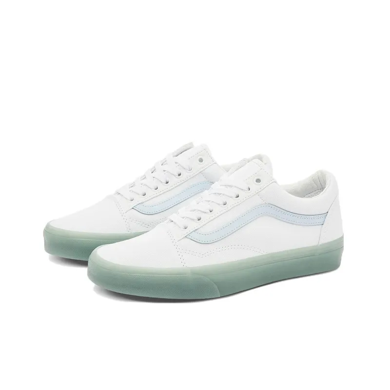 Vans Old Skool Side Stripe Lightweight Wear Resistant Low Top Casual Skate Shoes Unisex Blue-1