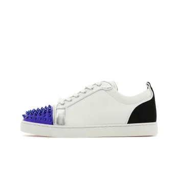 Christian Louboutin Louis Junior Spikes Orlato Flat White Purple Black