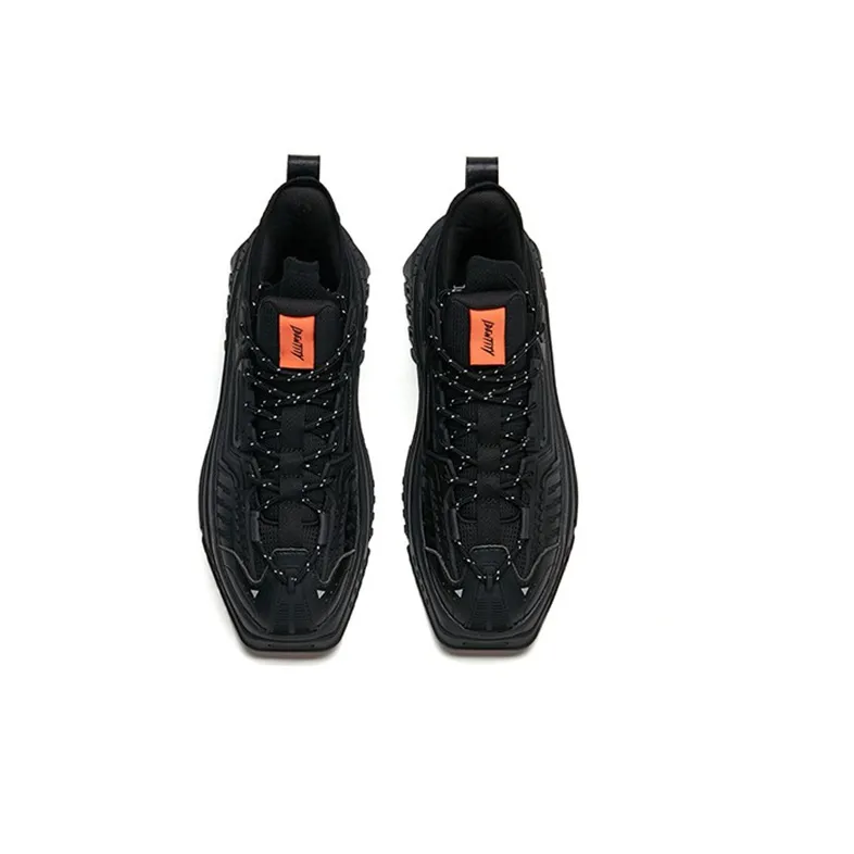 Anta Shadow Pro Edition Mid Top Skateboard Shoes Men's Black Orange-3