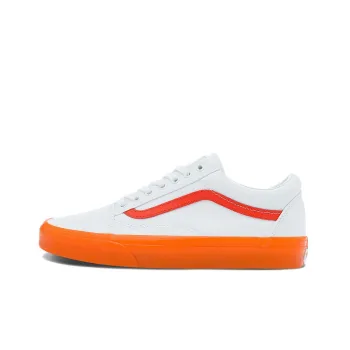 Vans Old Skool Casual Low Top Skate Shoes Small Orange Side Stripe Unisex 'White'