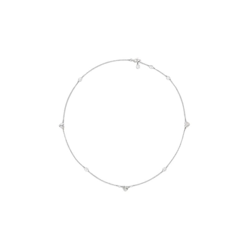 GUCCI Classic Double G Necklace Collection 18K White Gold Necklaces Women's-0