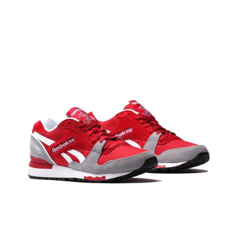 Reebok GL6000 Anti-Slip Wear-Resistant Low-Top Running Shoes Men's Dynamic Red Gray-2