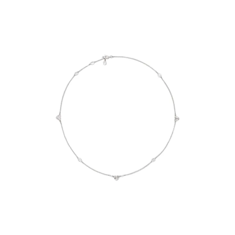 GUCCI Classic Double G Necklace Collection 18K White Gold Necklaces Women's-1