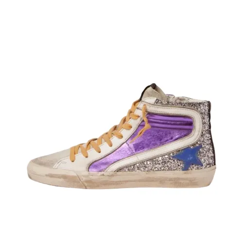 Golden Goose Slide Skateboard Shoes Women's High-Top Purple