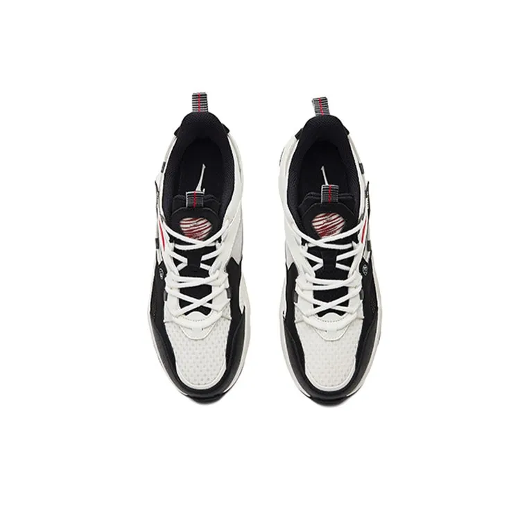 Erke Tiger Vision Cushioning Anti Slip Wear Resistant Breathability Low Top Sports Casual Shoes Men's White Black Red-2
