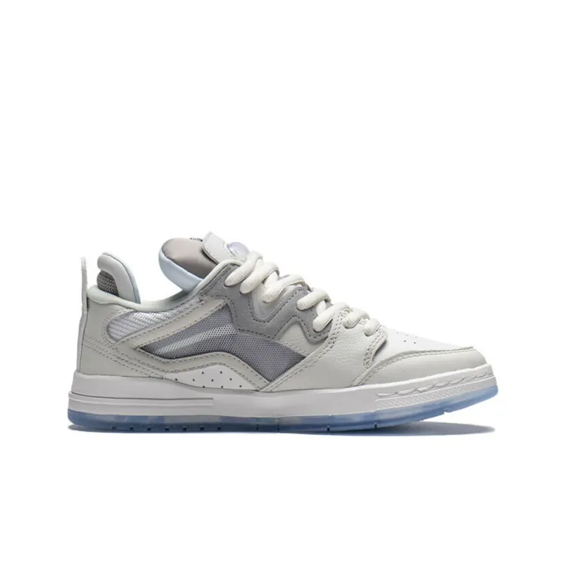 LiNing Pro Abrasion Resistant Breathable Low Top Skateboard Shoes Women's Frost White-1