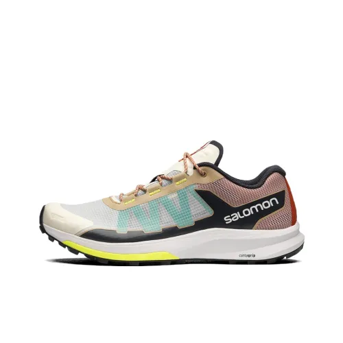 SALOMON Running Shoes Unisex Low-Top Beige/Black/Yellow