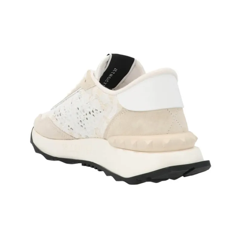 Valentino Lace And Mesh Lacerunner White Ivory Women's-2
