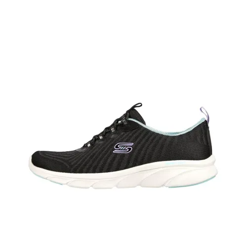 Skechers D'lux Comfort Anti-Slip Wear-Resistant Low-Top Casual Shoes Women's Black White