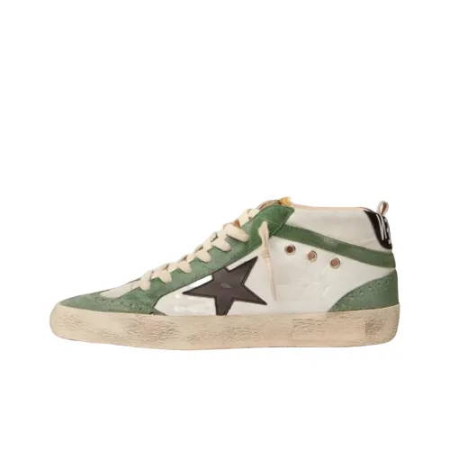 Golden Goose Mid Star Skateboard Shoes Men Mid-Top White/Green