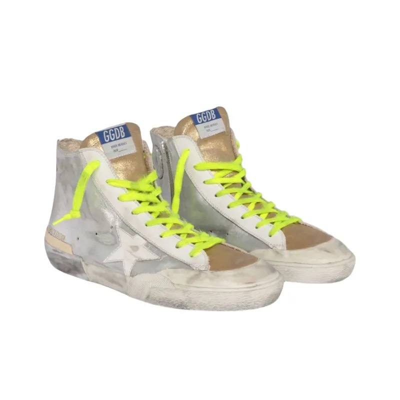 Golden Goose Francy Stylish Skateboarding Shoes Men's Silver Old-fashioned-2