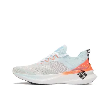 LiNing Feidian Challenger Abrasion Resistant Rebound Low Top Running Shoes Women's White Blue Orange