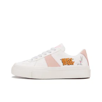 LOONEY TUNES x STARTER Bugs Bunny Wear Resistant Low Top Skateboard Shoes Women's White Pink