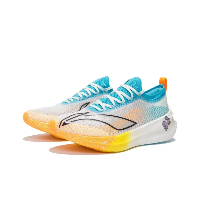 LiNing Feidian 2 Elite Chiffon Anti-Slip And Wear-Resistant Lightweight Low-Top Running Shoes White Blue Orange-2