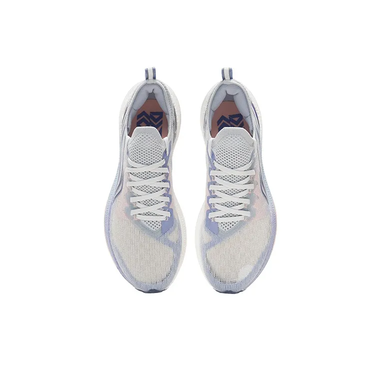 LiNing Feidian Discovery Abrasion Resistant Slip Resistant Low Top Running Shoes Women's White Blue Purple-3