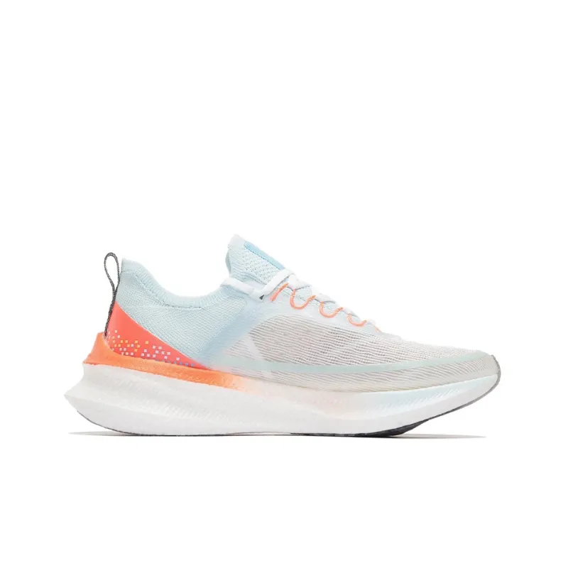 LiNing Feidian Challenger Abrasion Resistant Rebound Low Top Running Shoes Women's White Blue Orange-1